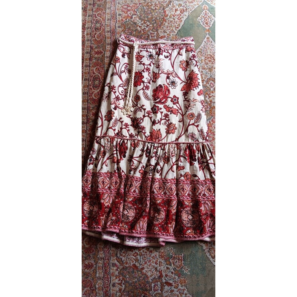House of Harlow Long Linen Pull On Hippie Skirt Small